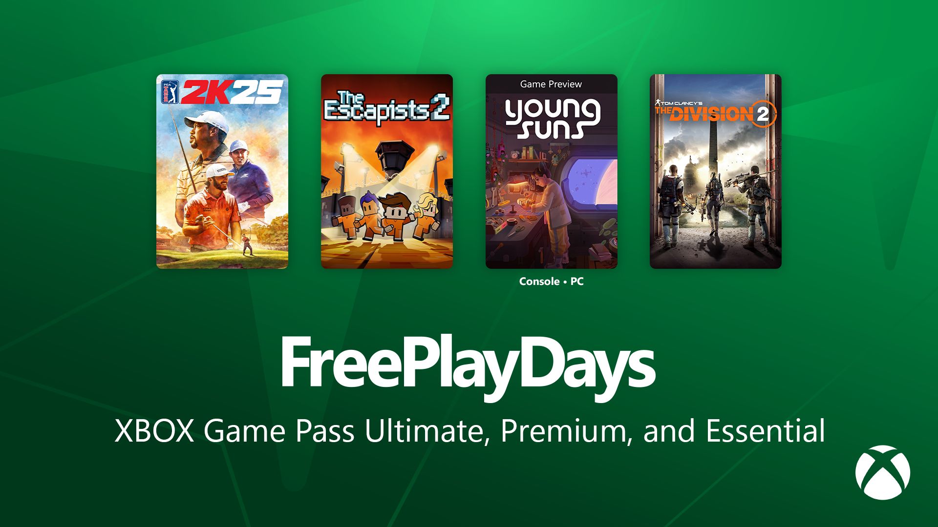Xbox Free Play Days permite probar PGA TOUR 2K25 y The Division 2 sin Game Pass hasta el 27 de septiembre